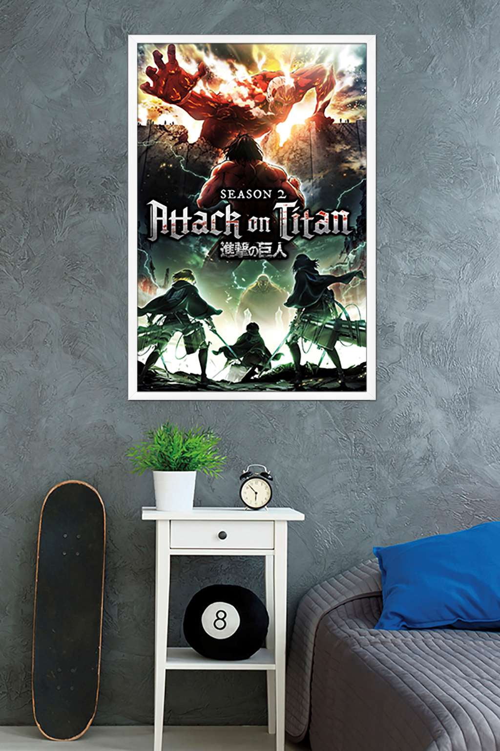 Attack on Titan - Season 2 Teaser One Sheet Wall Poster, 22.375" x 34", Framed
