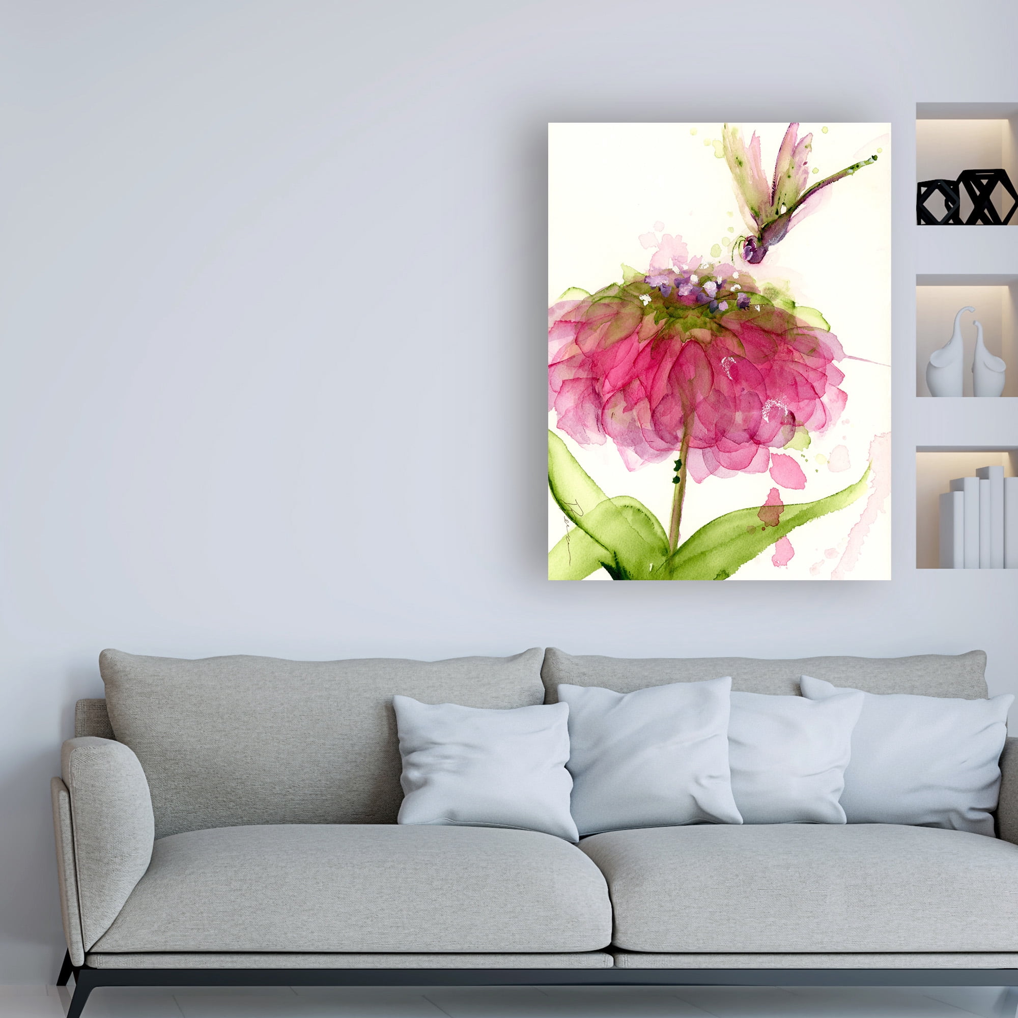 Trademark Fine Art 'Dragonfly and Zinnia' Canvas Art by Dawn Derma