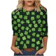 thumbnail image 1 of Mujeres 3/4 Manga Tops Y Blusas Impresas Cuello Redondo Camiseta Blusa de Moda para Casual, Fiesta, Trabajo, Vacaciones, Toda la Temporada, 1 of 5