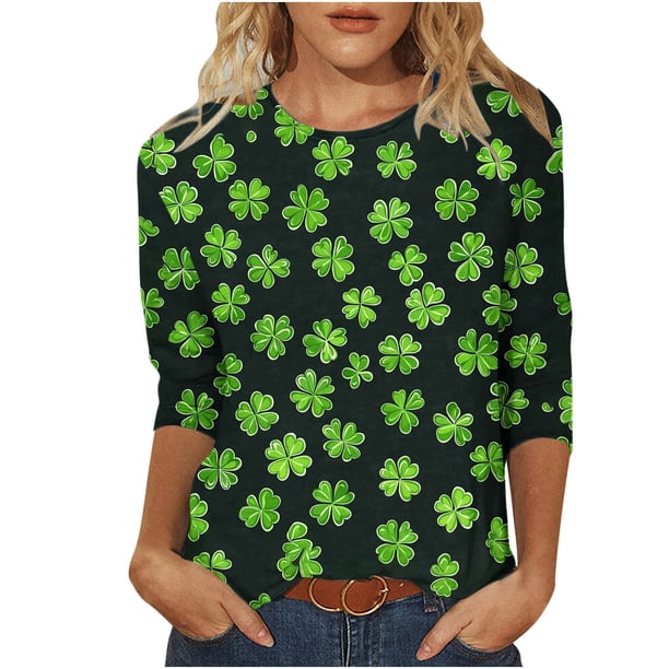 Mujeres 3/4 Manga Tops Y Blusas Impresas Cuello Redondo Camiseta Blusa de Moda para Casual, Fiesta, Trabajo, Vacaciones, Toda la Temporada