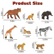 14 Piece Safari Zoo Animal Toys, Realistic Jungle Wild Plastic Figurines Educational Playset for Toddlers