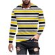 thumbnail image 2 of Blusas y camisas de manga larga con cuello redondo para hombre, blusa informal de manga larga con cuello redondo y estampado de rayas, blusa de poliéster para hombre, 2 of 5