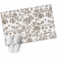 thumbnail image 2 of 2x3 Door Mat Rug, Brown Flower Non-Skid Rubber Backing Large Rectangle Rugs - Living Room Bedroom Home Office, Vintage Farmhouse Boho Leaf Spring Plant Indoor Floor Mat Carpets Washable Rug, 2 of 9