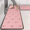 thumbnail image 2 of Kitchen Rugs Sets Of 2,Pink Geometric Lattice Pattern Anti Fatigue Kitchen Mat Rugs Non Slip Washable,Decorative Kitchen Floor Mats for Kitchen,Sink,Laundry,17"x47"+17"x47", 2 of 5
