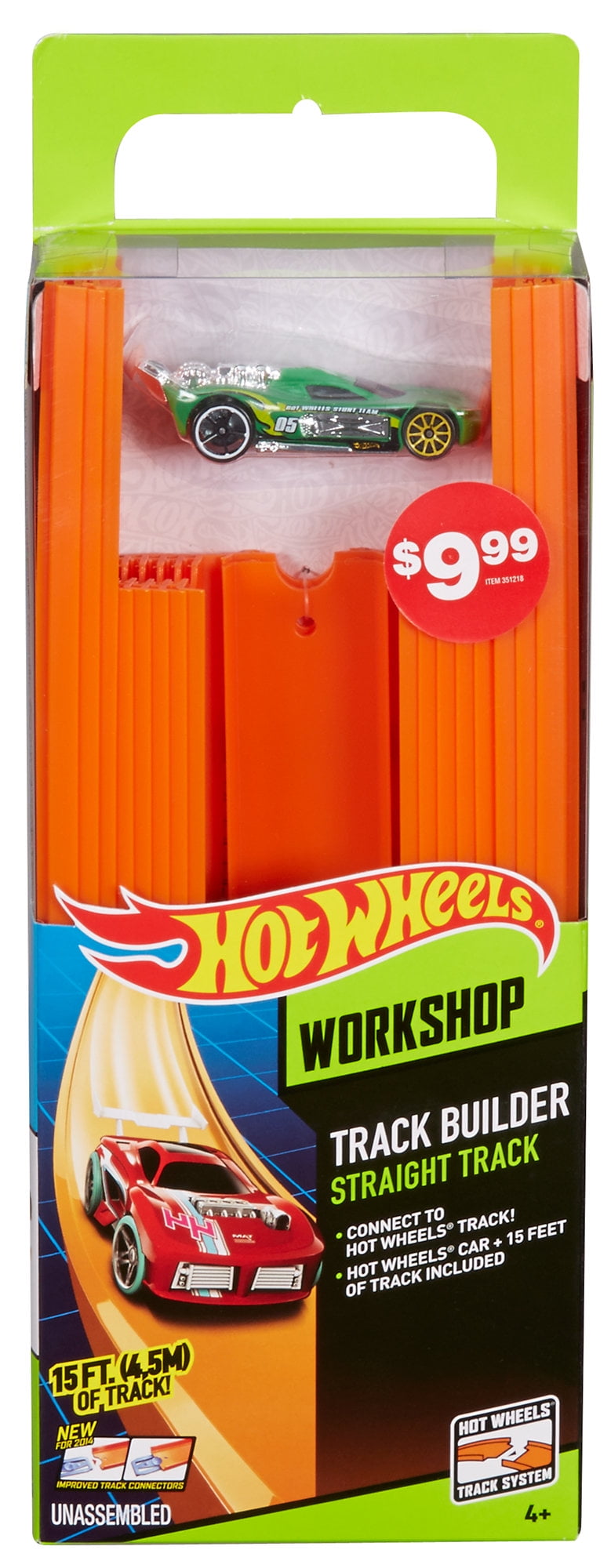 Hot Wheels Track Pack Set Straight track 3 Feet w/connectors 