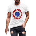 thumbnail image 2 of Xysaqa Men's Funny American Flag Printed T-Shirts Casual Holiday USA Flag Graphic Tee Short Sleeve Big &Tall Workout Shirts for Men Summer Outfits 3X 4X 5X Clearance, 2 of 5