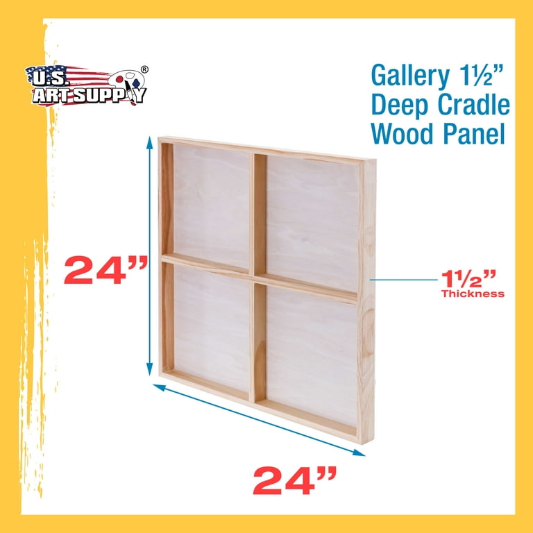U.S. Art Supply 18 x 24 Birch Wood Paint Pouring Panel Boards, Gallery  1-1/2 Deep Cradle (Pack of 2)
