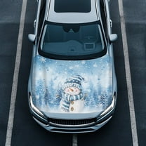 Uorisanigo Car Hood Cover All-Season Protection Snowy Snowman Car Hood Cover Protector Washable Elastic Hoods Wrap Cloth Front Hoods Covers Easy to Install Auto Exterior Accessories