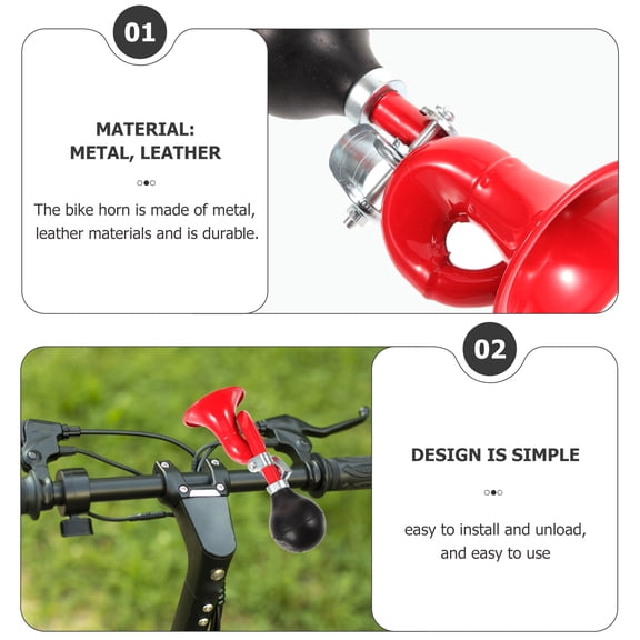 ETEREAUTY Etereaauty Creative Red Metal Bike Horn for Easy Installation