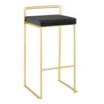 thumbnail image 2 of Fuji Contemporary Barstool in Gold with Black Velvet Cushion by LumiSource - Set of 2, 2 of 7
