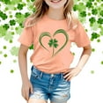 thumbnail image 2 of ibiyuan St Patricks Day Girls T Shirts Boys Shamrock Clover Casual Short Sleeve Green Girls Shirts Size 7-8 Crew Irish Tees Raglan Kid Irish Saint Tee Top,8-9 Years, 2 of 4