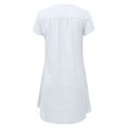 thumbnail image 4 of CHOK Robes en Coton et Lin pour Femmes Manches Courtes Décontractées Été Col en V Coupe Ample Robe Midi Douce, 4 of 4