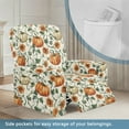 thumbnail image 4 of Renewold Pumpkin Sunflower Leaf Lazy Boy Recliner Chair Cover Polyester Spandex Sofa Cover 4 Pieces Breathable Soft Single Seat Couch Slipcover with Pocket for Living Room Autumn Decor, 4 of 8