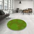 thumbnail image 4 of Ahgly Tapis d'Intérieur Lavable en Machine Rond Vert Algue, 6 Pieds Rond, 4 of 7
