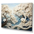thumbnail image 2 of Designart "Ivory And Azure River Composition I" Landscape Forest River Wall Art Living Room, 2 of 7