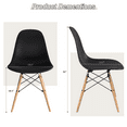 thumbnail image 4 of Grezone Mid Century Modern Style armless Dining Chair Set of 4 Side Chair with Beech Wood Leg for Kitchen, Office, Dining, Coffee Shop,Living Room to Easy Assemble and Clean, Black, 4 of 7