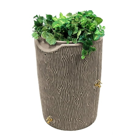 Good Ideas IMP-C50-KHA Impressions Bark Rain Saver, 50-Gallon, Khaki