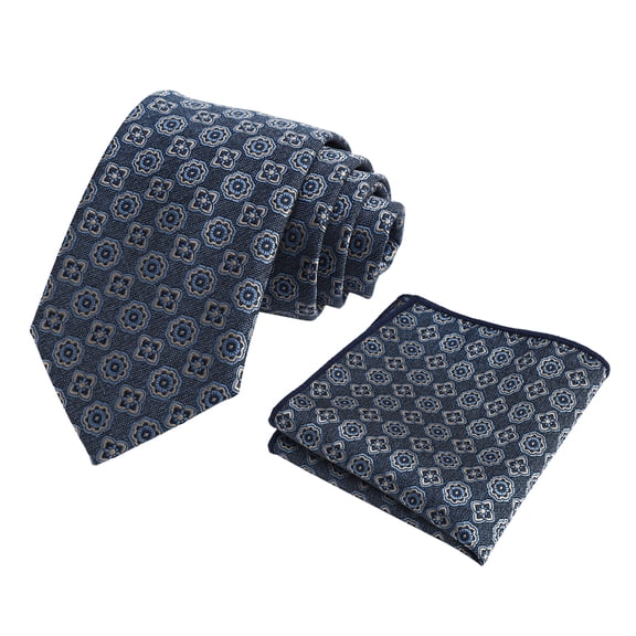 Cloudstyle Men's Jacquard Tie & Pocket Square Set - Business Casual Necktie 2-Piece Set with 23x23cm Pocket Square