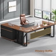 thumbnail image 4 of SEDETA 71" Executive Desk with Rolling File Cabinet, Large Office Desk with Drawers, L Shaped Computer Desk with Power Outlets, CPU Stand, Pegboard and Storage Shelves, Walnut, 4 of 9