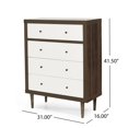 thumbnail image 2 of Llinc Store Nordic 41.5" Tall 4-Drawers Dressers Chest Sectional Storager for Bedroom, Farmhouse Dresser Storage Cabinet Freestanding Table, White, 2 of 9