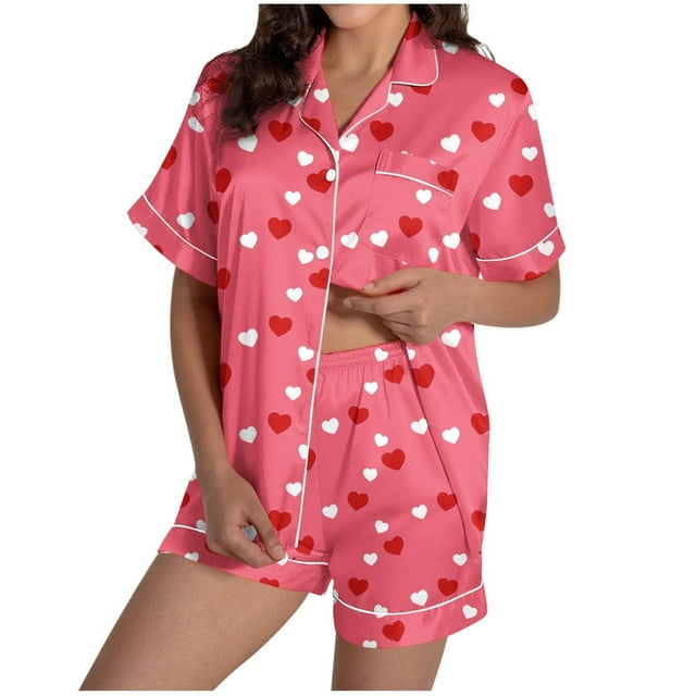 Women's Shorts Suit for Everyday Comfort Relaxed Homewear Set with Button Up Top and Coordinating Shorts for Spring and Summer