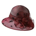 thumbnail image 6 of Women's Sun Hats Summer Wide Leaf Flower Bridal Shower Beach Comfortable Breathable Delicate Daily Caps, 6 of 7