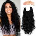 thumbnail image 2 of More Beautiful  18 Inch Invisible Wire Hair Extensions, Long Wavy Clip In Hairpiece for Women with Adjustable Transparent Wire Brown6H613, 2 of 10