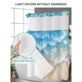 thumbnail image 4 of No Hook Cloth Fabric Shower Curtain with Snap in Liner, Blue Ocean Waterproof Shower Curtains Set with See Through Top Window, Nature Summer Beach Brown Sand Water Ripple Bath Curtains Shower 72"x84", 4 of 6