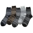 thumbnail image 2 of Wancir Mens Fuzzy Socks Soft Cozy Slipper Fluffy Socks Winter Warm Microfiber Plush Sleeping Socks 5Pairs, 2 of 6