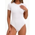 thumbnail image 2 of PRETTYGARDEN Body Suits for Womens Summer Tops Casual Short Sleeve Ribbed Fitted Basic Tee Shirts Spring Fashion Clothes, 2 of 9