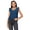 Blue, variant on Solid Flutter Sleeve Tops For Women, Moss Georgette V-Neck Casual Crop Top