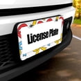 thumbnail image 5 of 2piece License Plate Frame Metal Car Accessories License Plate Cover Fits Standard U.S. Vehicles 12.3x 6.3 Inches Blue Red Yellow Thin Bows, 5 of 7