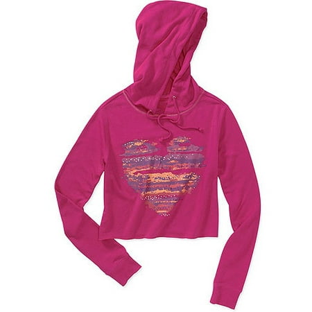 No Boundaries Juniors' Cropped Sparkle Hoodie