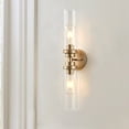 thumbnail image 2 of Contemporary 2-Light Wall Sconce with Clear Glass Shades, Gold Wal Lamp for Living Room, Dining Room & Hallway, 2 of 8