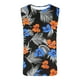 thumbnail image 3 of Camiseta sin mangas de cuello redondo para hombre, estilo informal, con estampado hawaiano, sin mangas, deportiva, con cuello redondo, 3 of 4