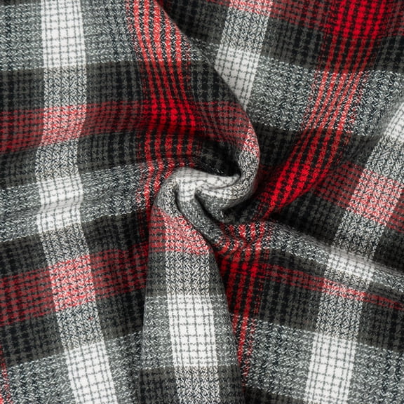 RTC Fabrics 45" 100% Cotton Buffalo Check Sewing & Craft Fabric By the Yard, Red and Gray
