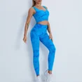 thumbnail image 5 of Trajes de Yoga de dos piezas Tie Dye para mujer, chaleco corto sin mangas para gimnasio, conjunto de pantalón y mallas, traje deportivo para Fitness, ropa deportiva de entrenamiento, 5 of 5