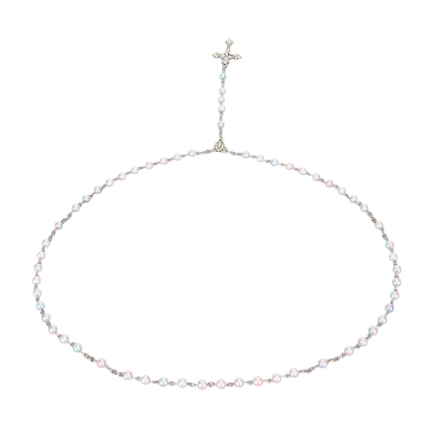 Collar de cruz, rosario de cuentas de 6 mm, rosario de perlas de colores, rosario de cuentas cruzadas de alto rendimiento