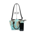 thumbnail image 4 of Lsque World Travel Line Icons Map Pattern Leather Rivet Shoulder Bag – Elegant Genuine Leather & Microfiber PU Crossbody with Detachable Adjustable Strap, 4 of 5