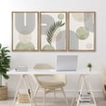 thumbnail image 4 of IDEA4WALL Framed Canvas Print Wall Art Set of 3 Geometric Lines and Circles Pattern Modern Art Wall Decor Abstract Shape Prints Minimal Artwork Zen Relax/Clam For Home Decor - Natural 24"x36"x3, 4 of 5
