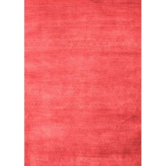Ahgly Company Indoor Rectangle Abstract Red Modern Area Rugs, 8' x 12'