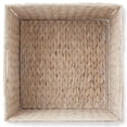 thumbnail image 6 of Casafield 13" x 13" Water Hyacinth Storage Baskets, Whitewash - Set of 2 Collapsible Cubes, Handwoven Organizer BIns for Bathroom, Bedroom, Laundry, 6 of 8