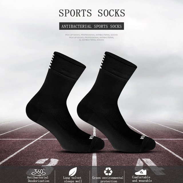 Calcetines De Ciclismo Calcetines deportivos para ciclismo, cómodos, para hombres y mujeres, calcetines transpirables para correr (negro)