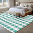 thumbnail image 5 of 5x7 Washable Area Rug, Green White Non-Slip Large Rectangle Rug for Living Room Bedroom, Grey Buffalo Plaid Texture Indoor Floor Mat for Home Decor, 5 of 9