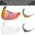 thumbnail image 2 of ILM Motorcycle Helmet Full Face with Pinlock Compatible Clear&Tinted Visors and Fins Street Bike Motocross Casco DOT(White, X-Large), 2 of 7