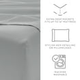 thumbnail image 5 of Breathable Cool Wrinkle Resistant Bed Sheets Set + 2 Bonus Pillowcases Light Gray for King Size Bedding by Comfort Canopy, 5 of 12