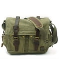 thumbnail image 4 of Vintage Canvas Messenger Bags Laptop Bag Large Capacity Shoulder Bag For Hiking Travel, 4 of 27