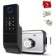 thumbnail image 1 of Cerradura de puerta inteligente, Cerradura de puerta de entrada sin llave Geevorks 5 en 1 Compatible con la aplicación Tuya, Cerradura de puerta con huella digital con teclado/tarjeta de contraseña/ll JFHHH pequeña, 1 of 5