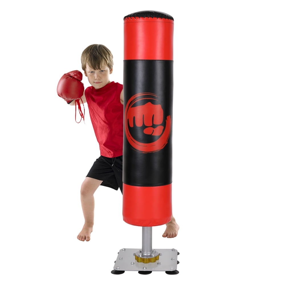 Freestanding Boxing Punch Bag 4FT Heavy Duty Kick Training Kids Floor Stand Bag 