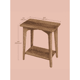 thumbnail image 3 of LEDREM Side Table, 2-Tier Small Rectangular End Table with Lower Shelf & Tapered Legs, Mid-Century Modern Nightstand for Living Room Bedroom, Honey Brown, 3 of 5